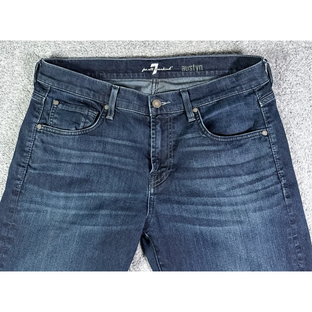 7 For All Mankind Austyn Relaxed Straight Leg Jeans Blue Dark Wash Mens 35x30
